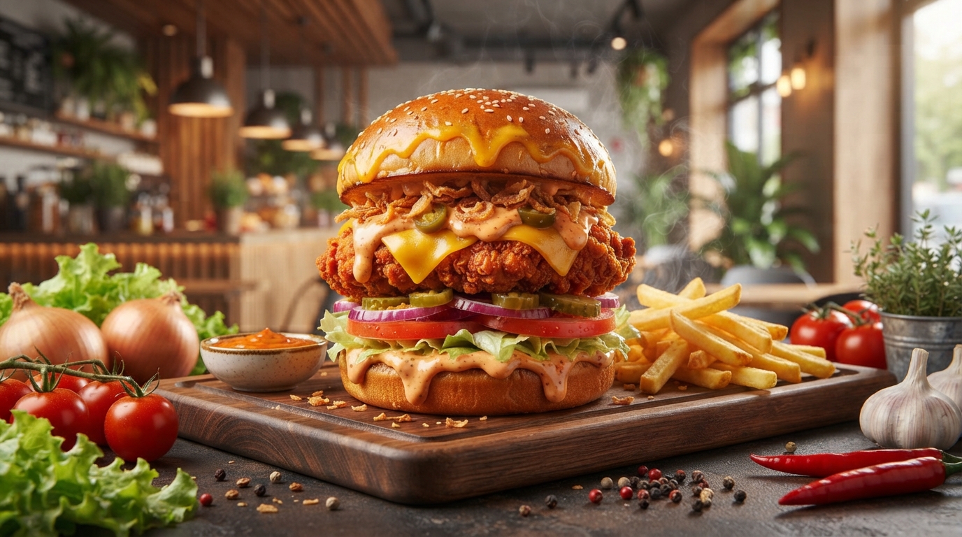 Chicken Lollipop Spicy Burger Chicken Lollipop Spicy Burger