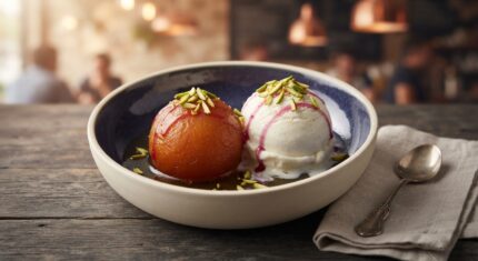 Gulab Jamun with Ice Cream